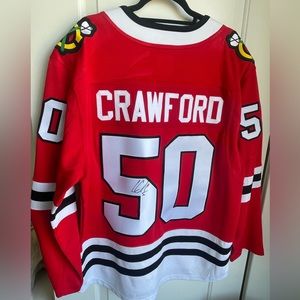 Signed Corey Crawford Chicago Blackhawks Crawford Jersey 50 NWOT
